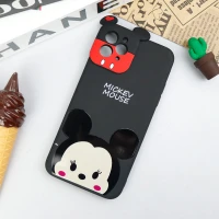 قاب سیلیکونی عروسکی محافظ لنزدار طرح Mickey Mouse آیفون iPhone 12 Pro Max