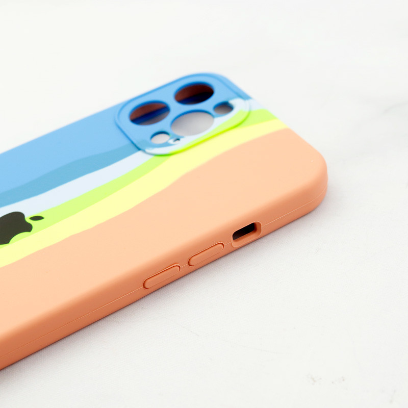 قاب سیلیکونی اورجینال رنگین کمانی محافظ لنزدار iPhone 12 Pro Max