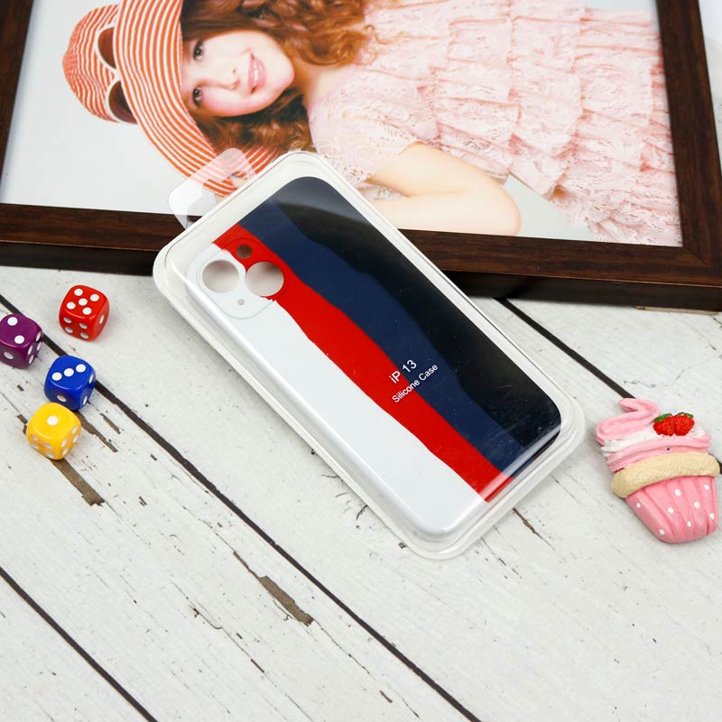 قاب سیلیکونی اورجینال رنگین کمانی محافظ لنزدار iPhone 13