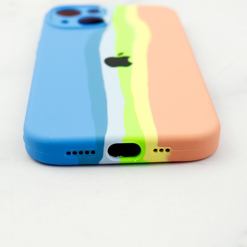 قاب سیلیکونی اورجینال رنگین کمانی محافظ لنزدار iPhone 13