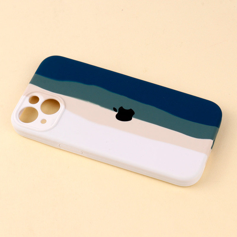 قاب سیلیکونی اورجینال رنگین کمانی محافظ لنزدار iPhone 13