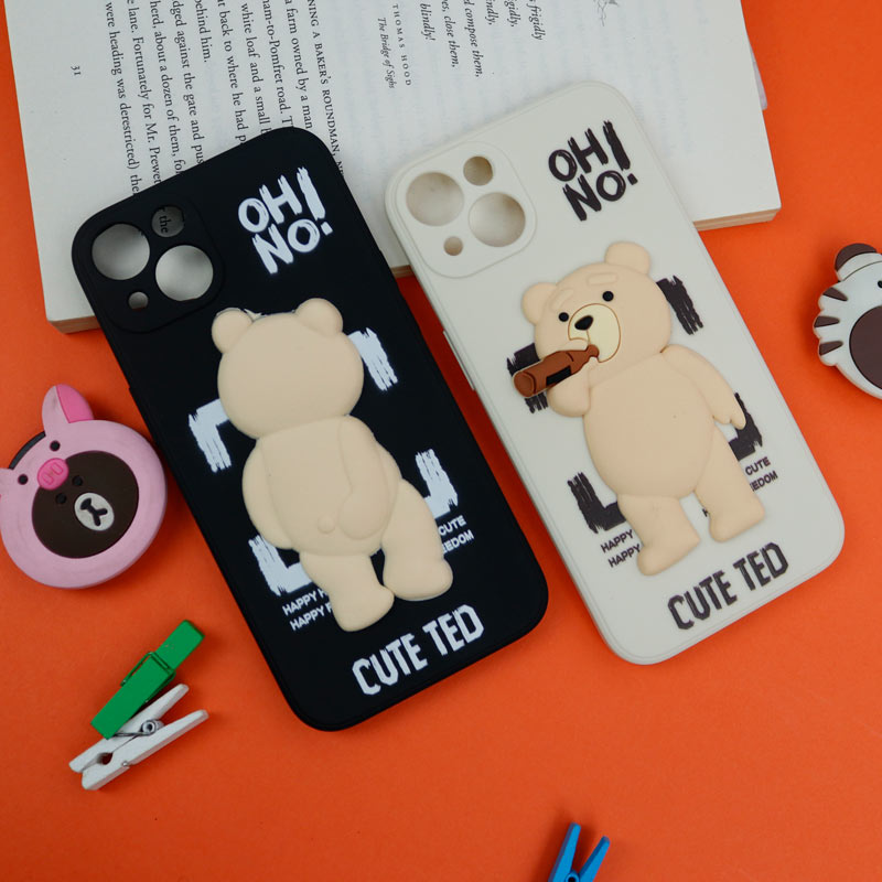 قاب سیلیکونی خرس TED محافظ لنزدار iPhone 13