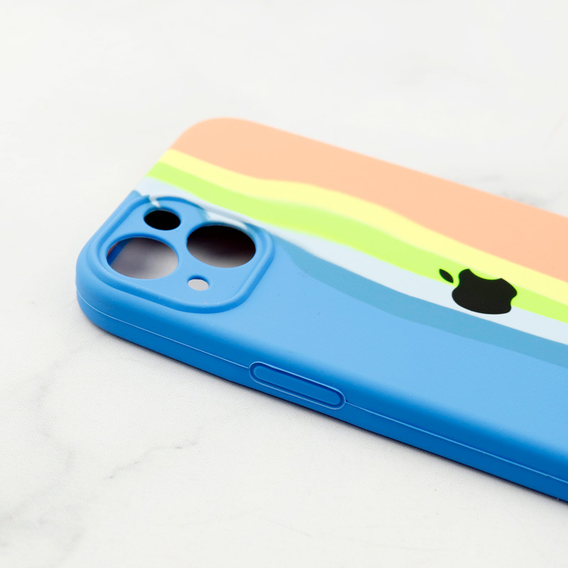 قاب سیلیکونی اورجینال رنگین کمانی محافظ لنزدار iPhone 13