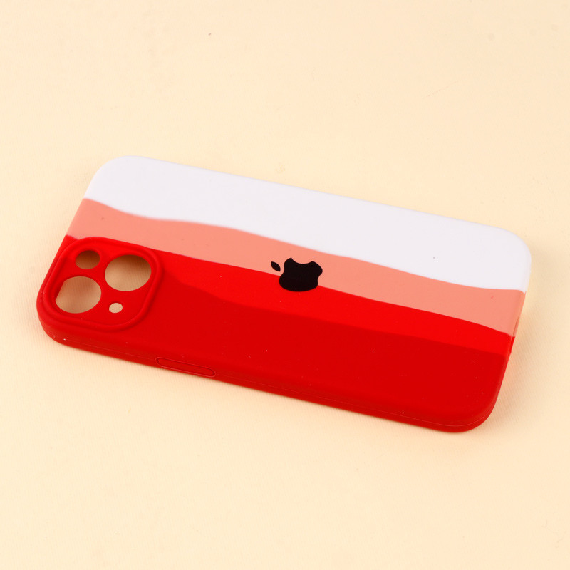 قاب سیلیکونی اورجینال رنگین کمانی محافظ لنزدار iPhone 13