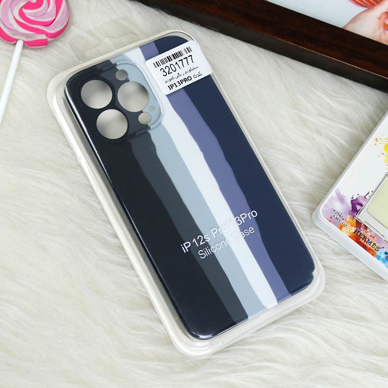 قاب سیلیکونی اورجینال رنگین کمانی محافظ لنزدار iPhone 13 Pro