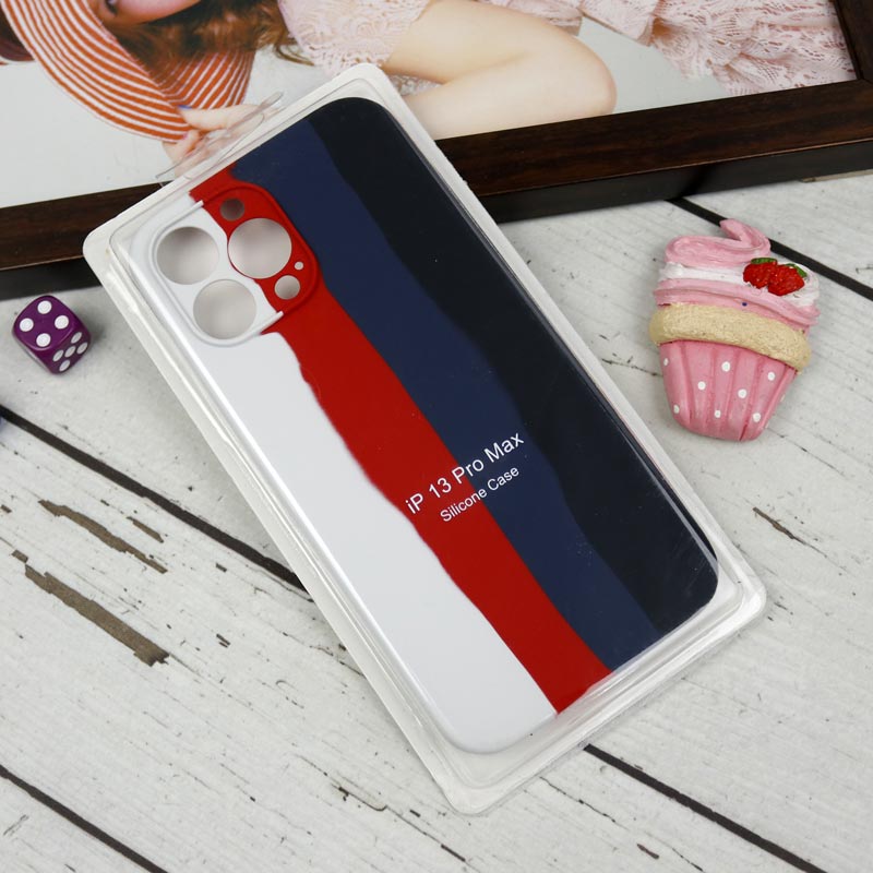 قاب سیلیکونی اورجینال رنگین کمانی محافظ لنزدار iPhone 13 Pro Max