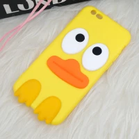 قاب سیلیکونی اردک زرد محافظ لنزدار iPhone 6/6s