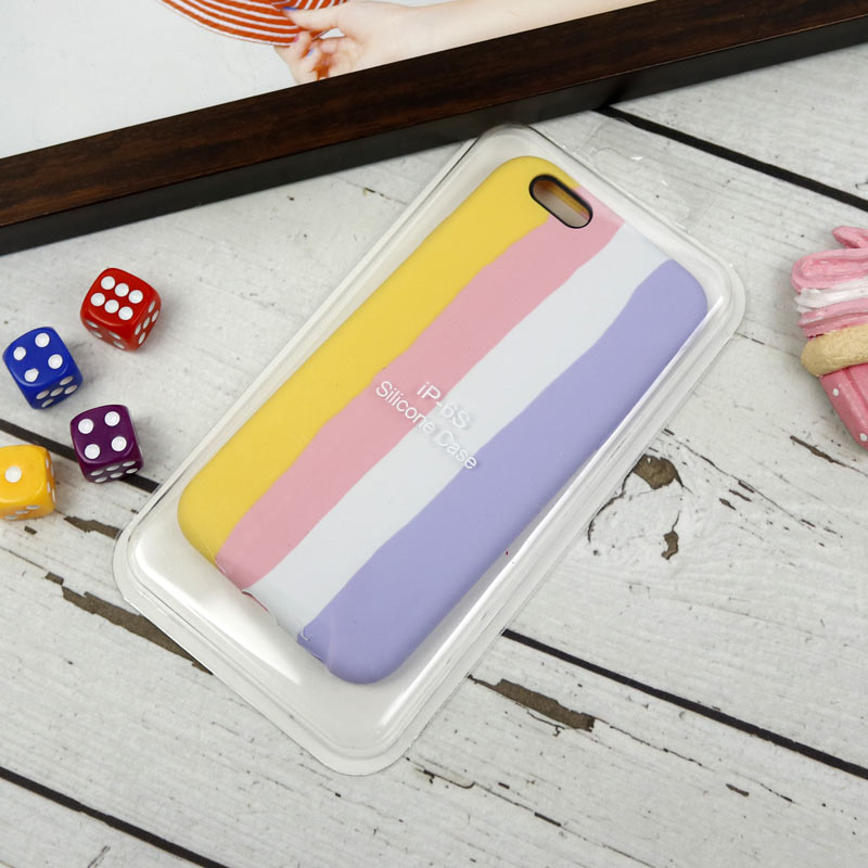 قاب سیلیکونی اورجینال رنگین کمانی iPhone 6/6s
