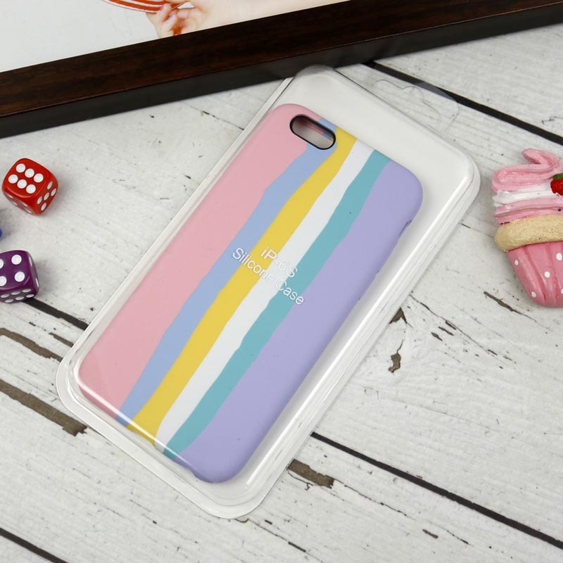 قاب سیلیکونی اورجینال رنگین کمانی iPhone 6/6s