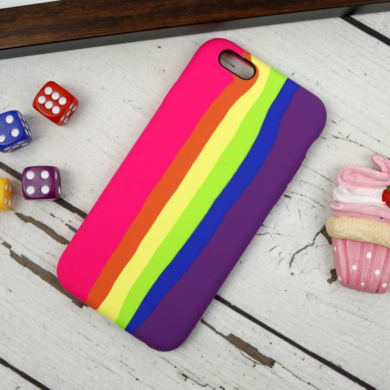 قاب سیلیکونی اورجینال رنگین کمانی iPhone 6/6s