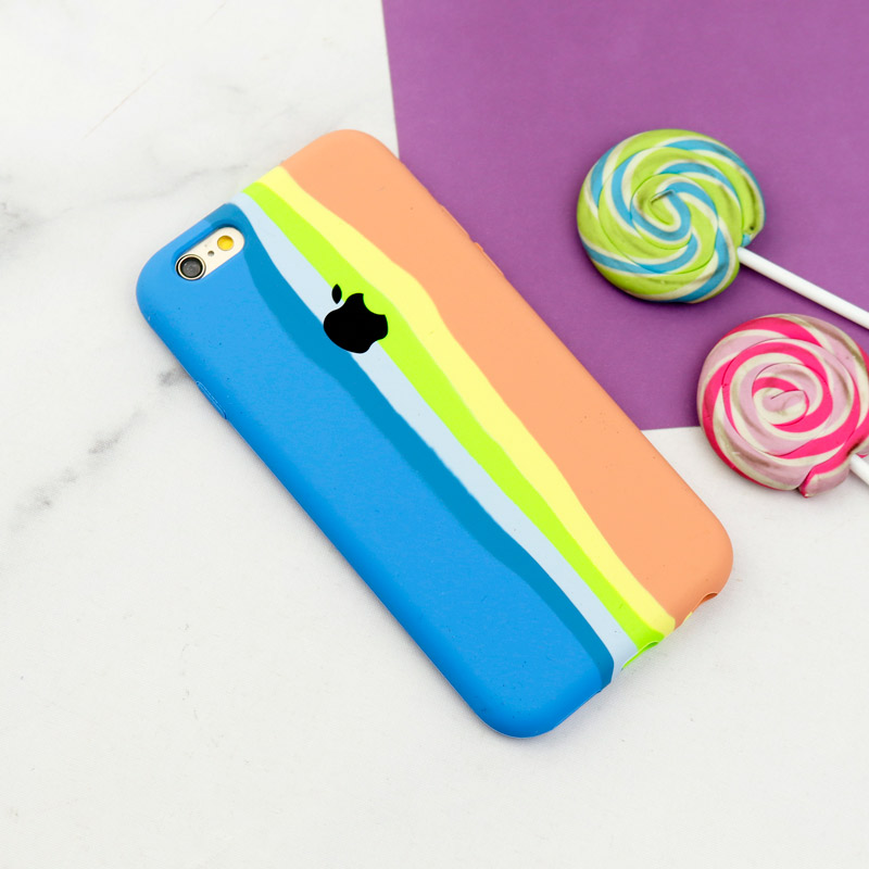 قاب سیلیکونی اورجینال رنگین کمانی iPhone 6/6s