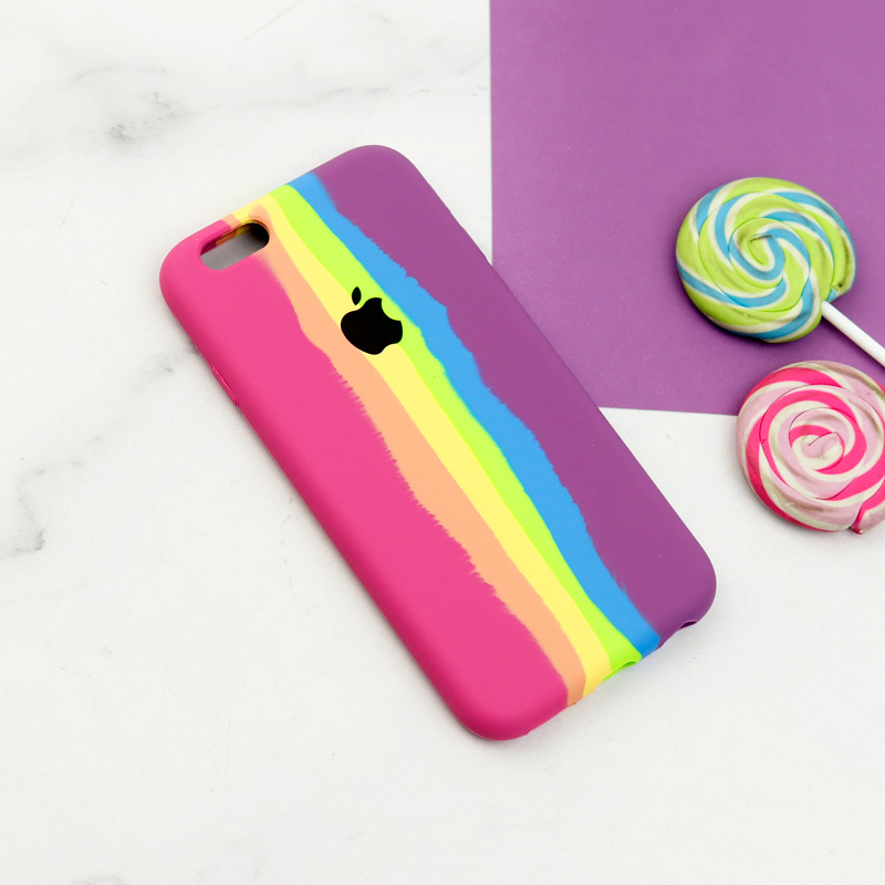 قاب سیلیکونی اورجینال رنگین کمانی iPhone 6/6s