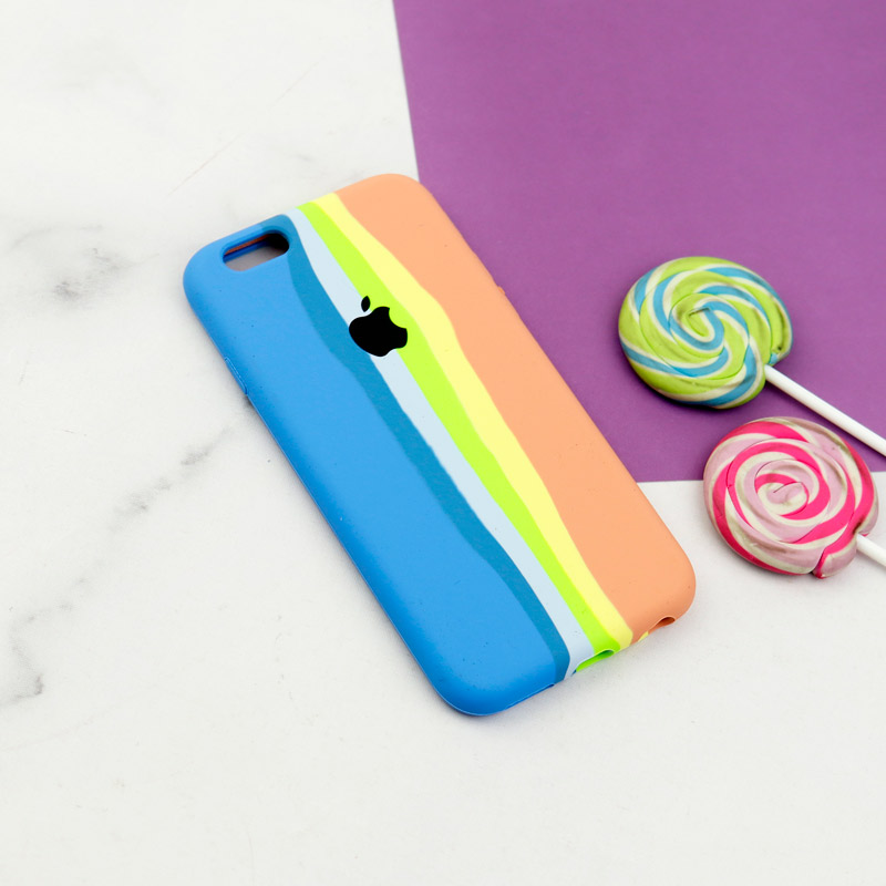 قاب سیلیکونی اورجینال رنگین کمانی iPhone 6/6s