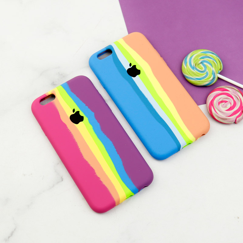 قاب سیلیکونی اورجینال رنگین کمانی iPhone 6/6s