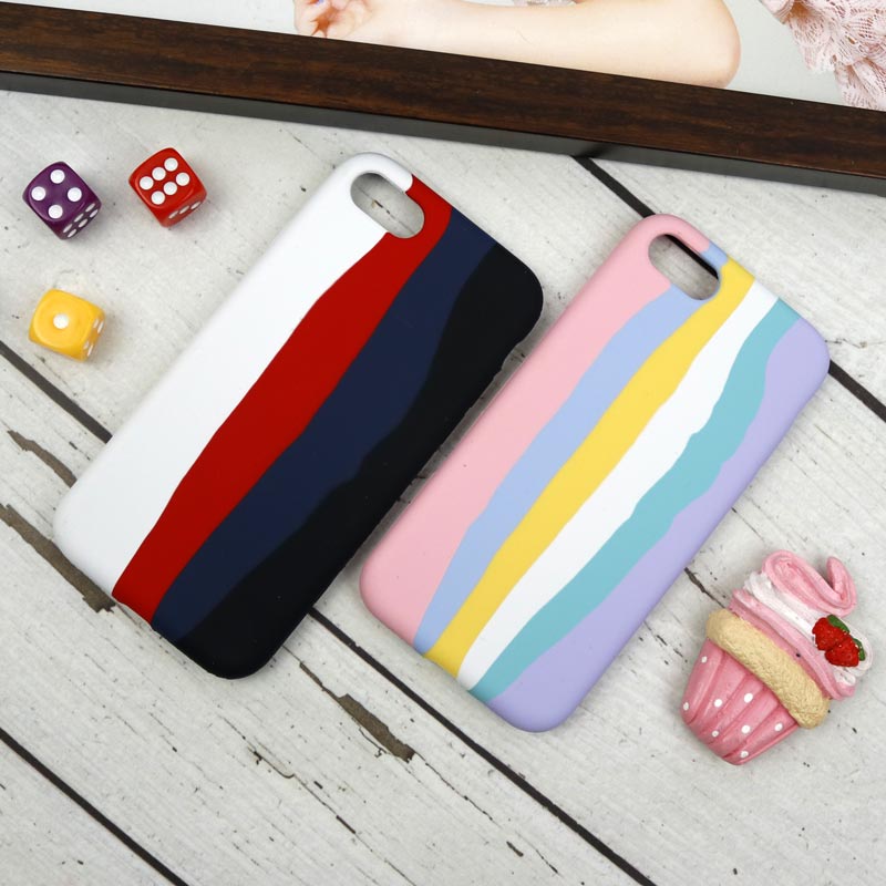قاب سیلیکونی اورجینال رنگین کمانی iPhone 7/8