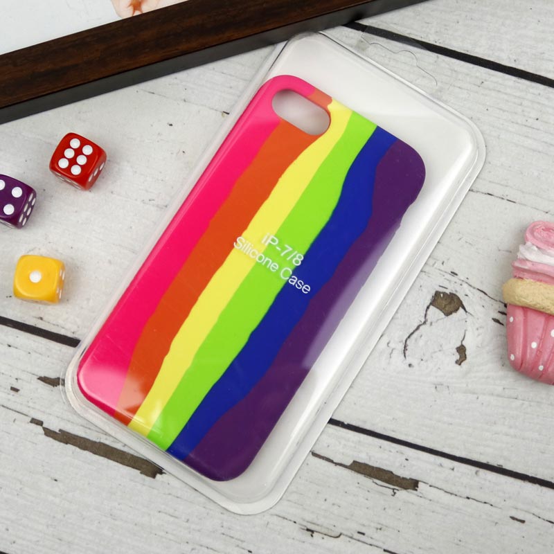 قاب سیلیکونی اورجینال رنگین کمانی iPhone 7/8