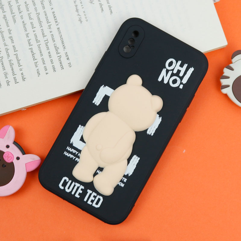 قاب سیلیکونی خرس TED محافظ لنزدار iPhone X/XS
