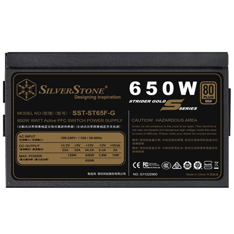 پاور ماژولار 650 وات سیلوراستون SilverStone Strider S SST-ST65F-G Gold