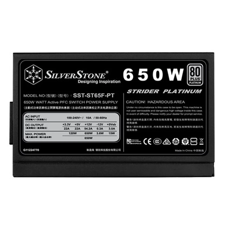 پاور ماژولار 650 وات سیلوراستون SilverStone Strider SST-ST65F-PT Platinum