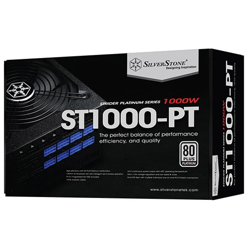 پاور ماژولار 1000 وات سیلوراستون SilverStone Strider SST-ST1000-PT Platinum