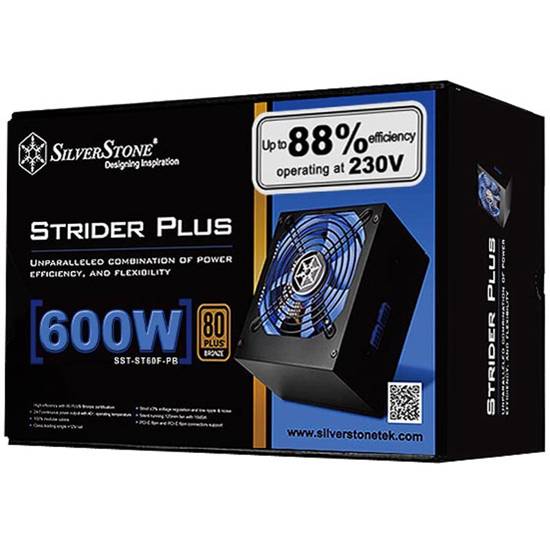 پاور ماژولار 600 وات سیلوراستون SilverStone Strider Plus SST-ST60F-PB Bronze