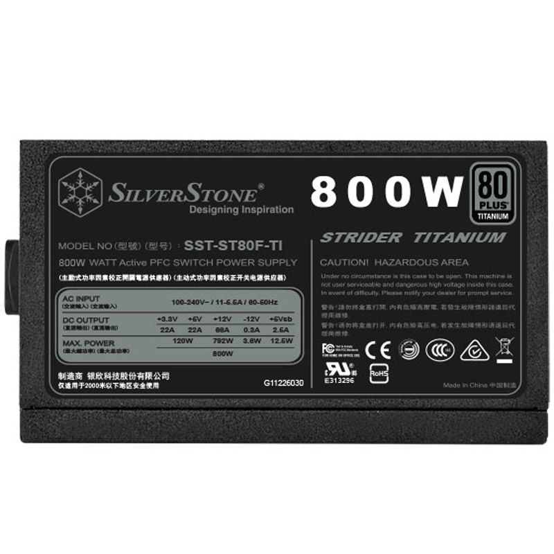 پاور ماژولار سیلوراستون SilverStone Strider SST-ST80F-TI Titanium 800W