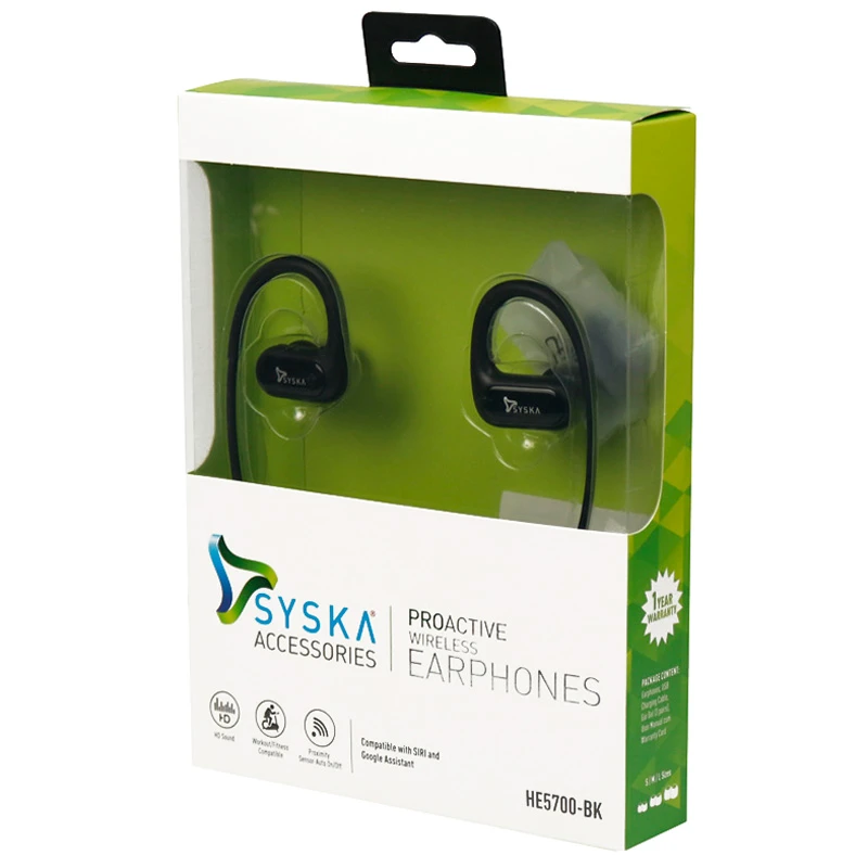 هندزفری بلوتوث دورگردنی Syska HE5700-BK