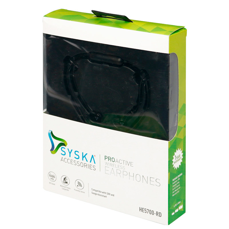 هندزفری بلوتوث دورگردنی Syska HE5700-RD