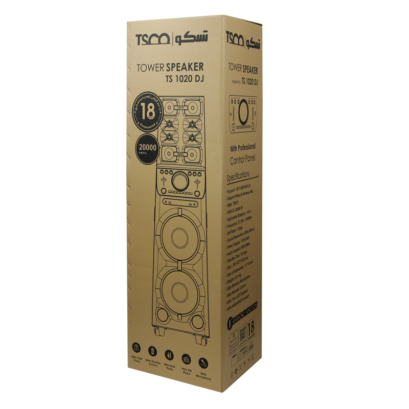اسپیکر چمدانی بلوتوثی فلش خور TSCO TS 1020DJ + میکروفون