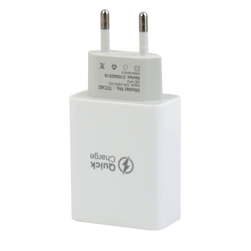 شارژر دیواری فست شارژ TSCO TTC 60 3A QC3.0 PD 27W Type-C + کابل تبدیل تایپ سی
