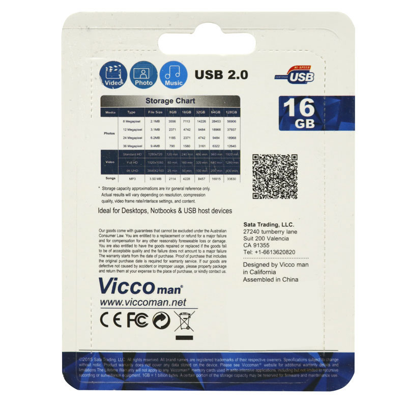 فلش 16 گیگ ویکومن ViccoMan VC278
