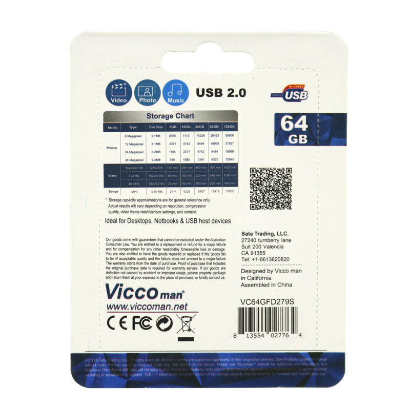 فلش 64 گیگ ویکومن ViccoMan VC279