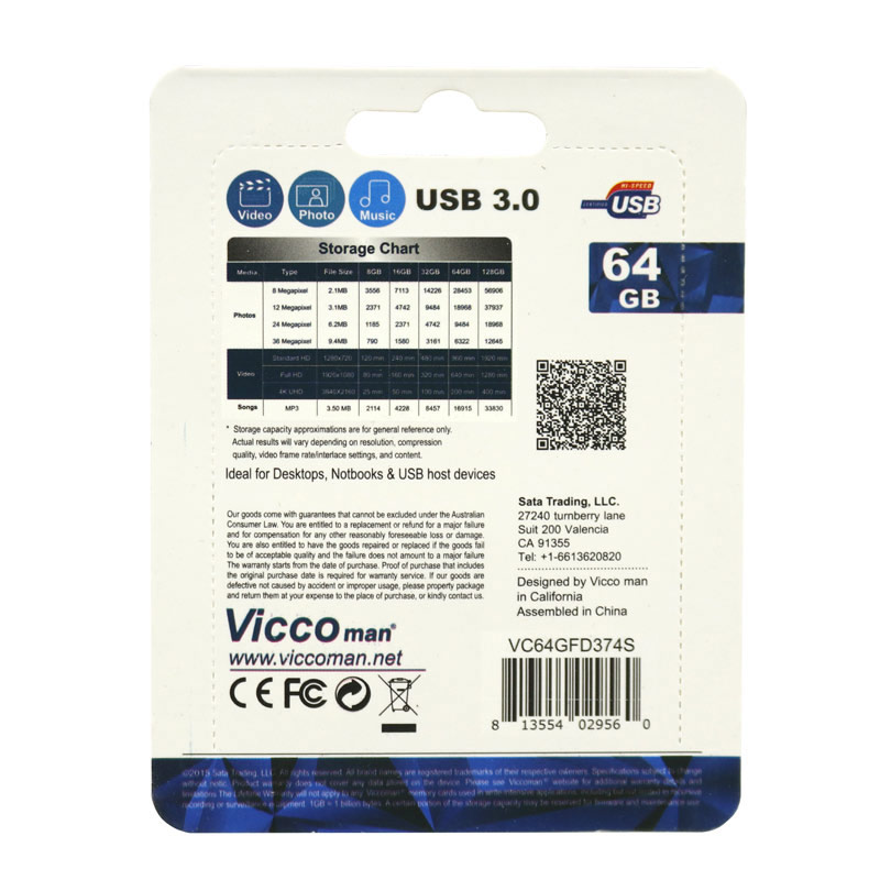 فلش 64 گیگ ویکومن ViccoMan VC374 USB 3.0