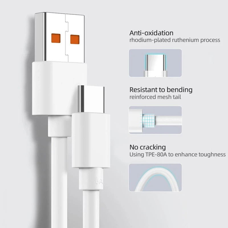 کابل Xiaomi 6A Type-C 1m