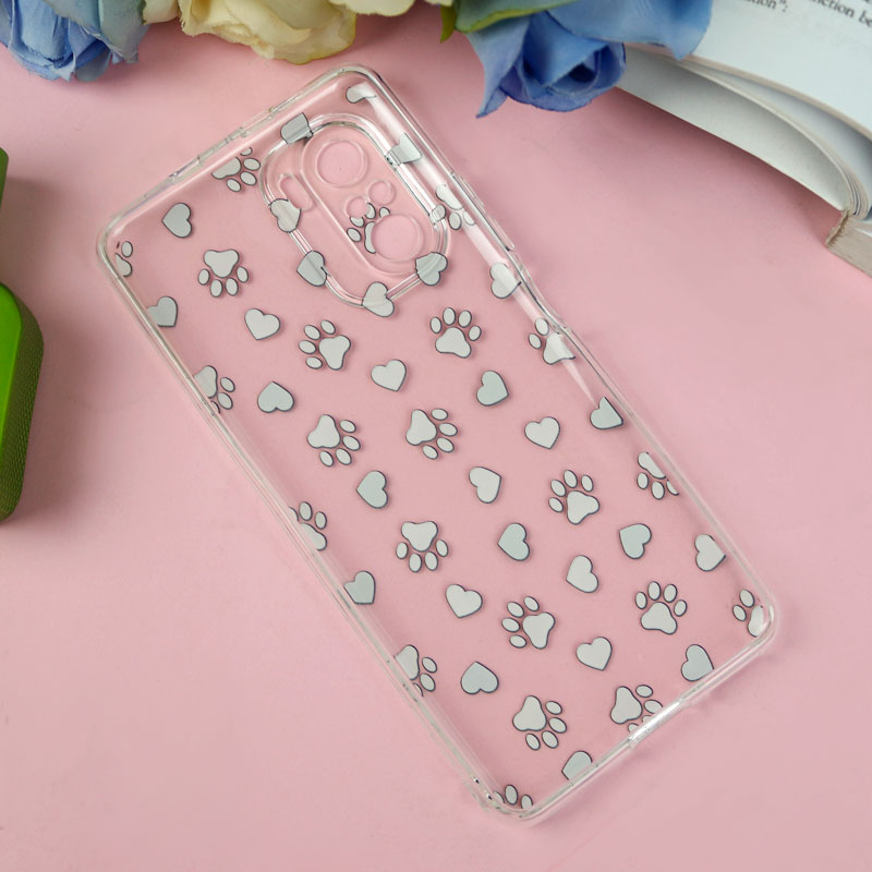 قاب ژله ای شفاف طرحدار ردپا Xiaomi Poco F3
