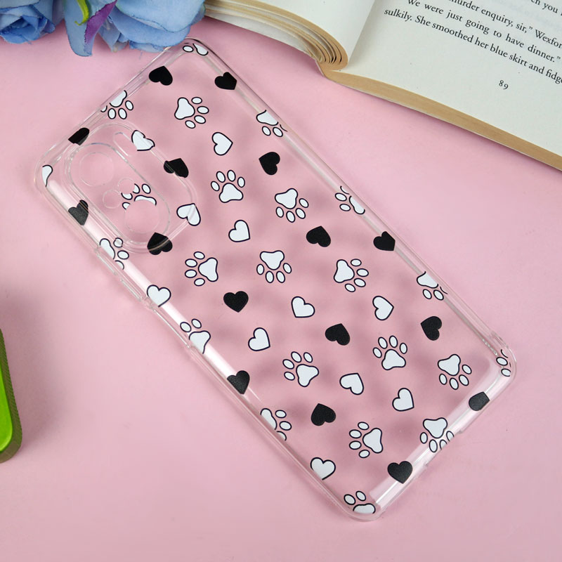 قاب ژله ای شفاف طرحدار ردپا Xiaomi Poco F3