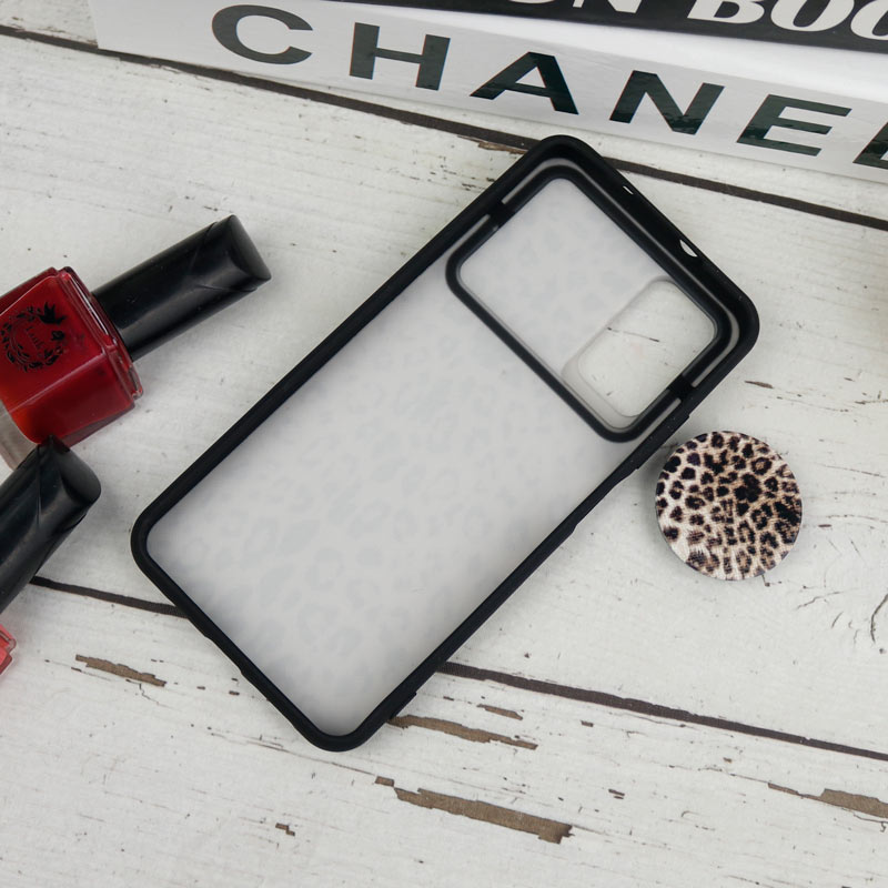 قاب طرحدار محافظ لنزدار کشویی + پاپ سوکت طرح پلنگی شیائومی Poco M3 سری B