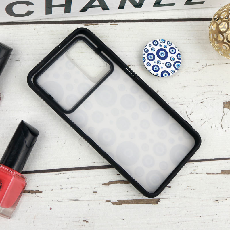 قاب طرحدار محافظ لنزدار کشویی + پاپ سوکت طرح چشم و نظر شیائومی Poco M3 سری B