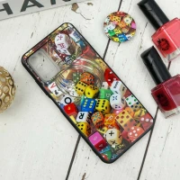 قاب طرحدار محافظ لنزدار کشویی + پاپ سوکت طرح تاس شیائومی Poco M3 Pro سری B