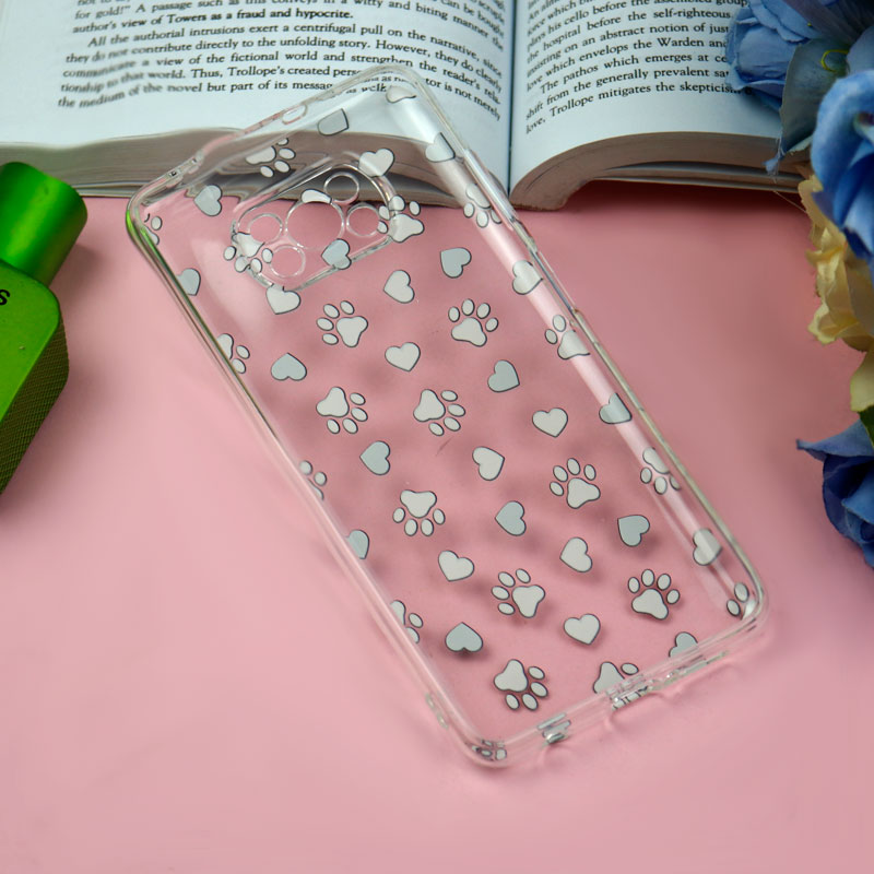 قاب ژله ای شفاف طرحدار ردپا Xiaomi Poco X3