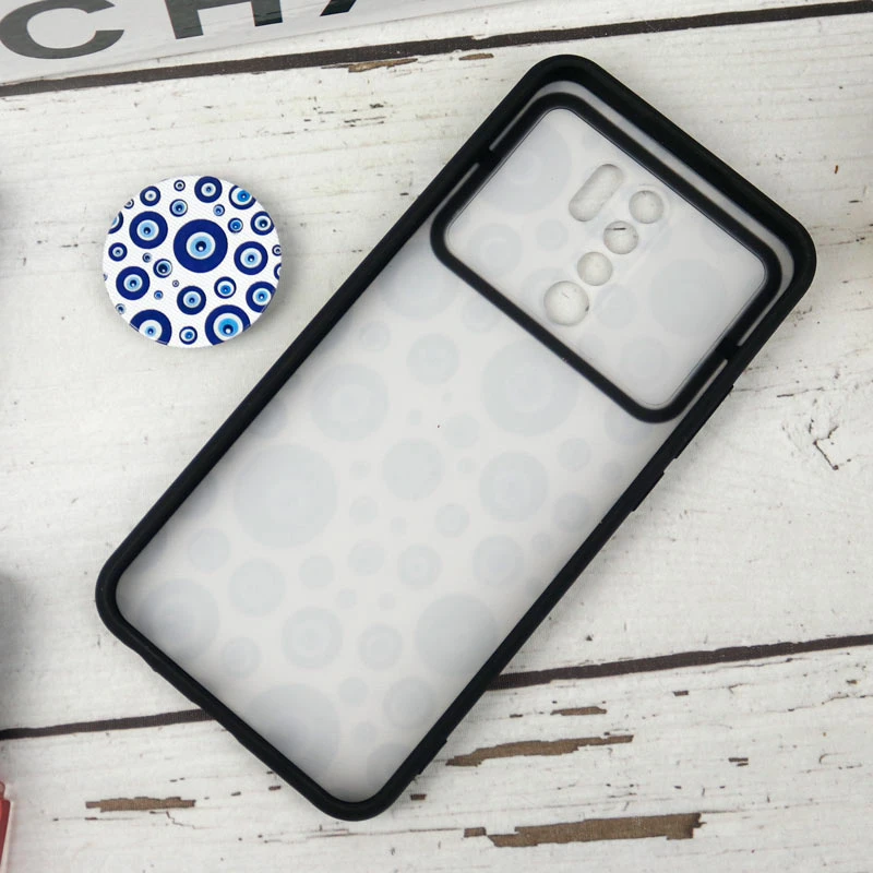 قاب طرحدار محافظ لنزدار کشویی + پاپ سوکت طرح چشم و نظر شیائومی Redmi 9 سری B