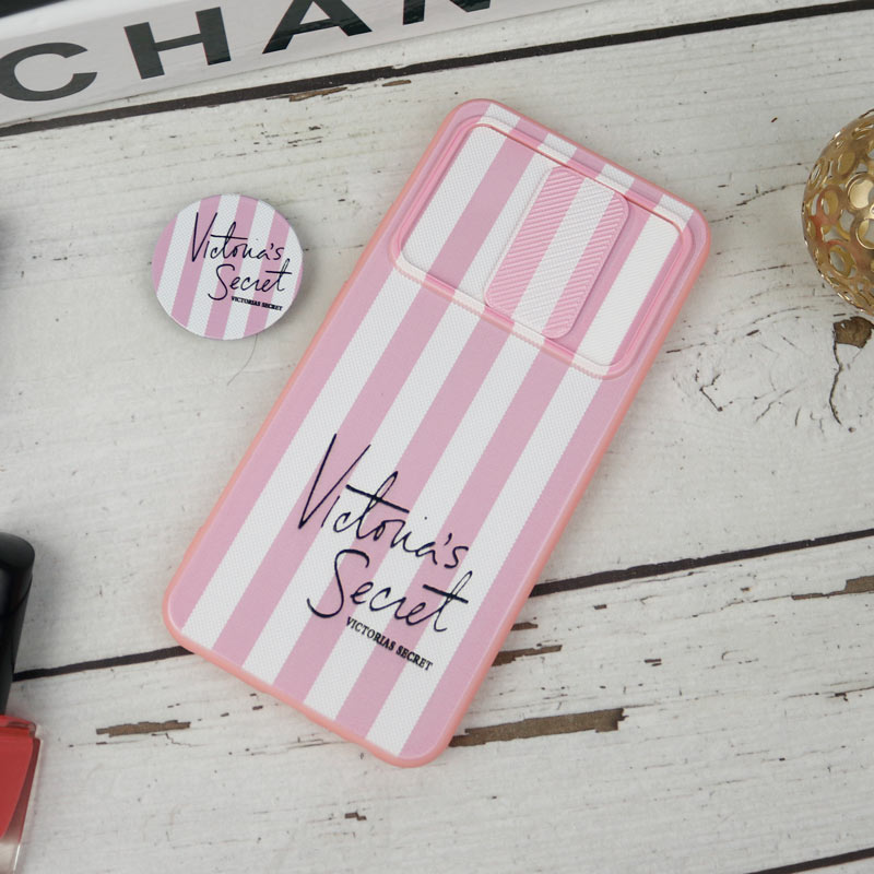 قاب طرحدار محافظ لنزدار کشویی + پاپ سوکت طرح ویکتوریا شیائومی Redmi 9 سری B