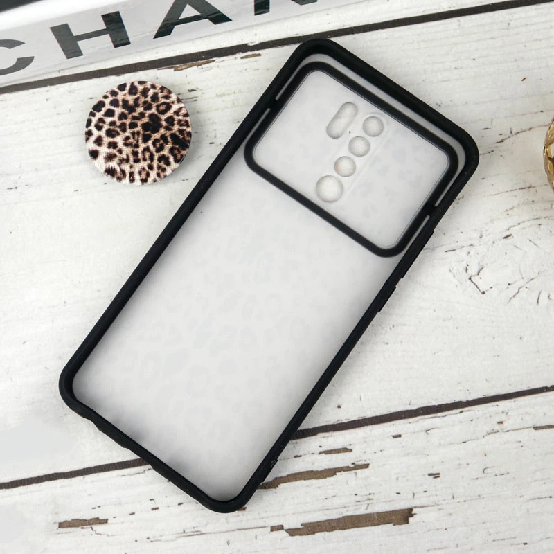 قاب طرحدار محافظ لنزدار کشویی + پاپ سوکت طرح پلنگی شیائومی Redmi 9 سری B