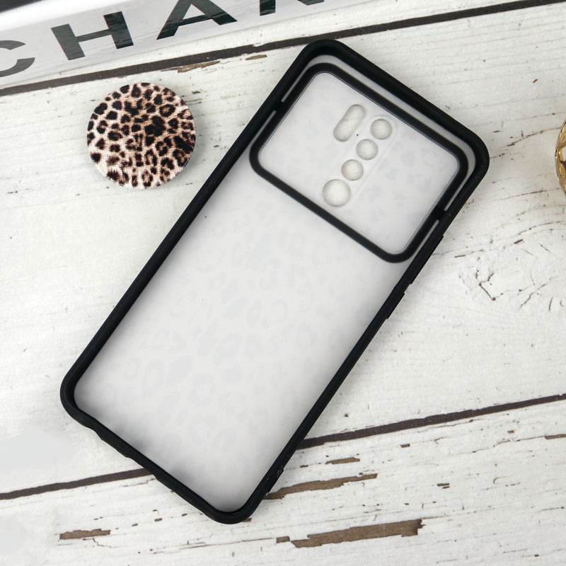 قاب طرحدار محافظ لنزدار کشویی + پاپ سوکت طرح پلنگی شیائومی Redmi 9 سری B