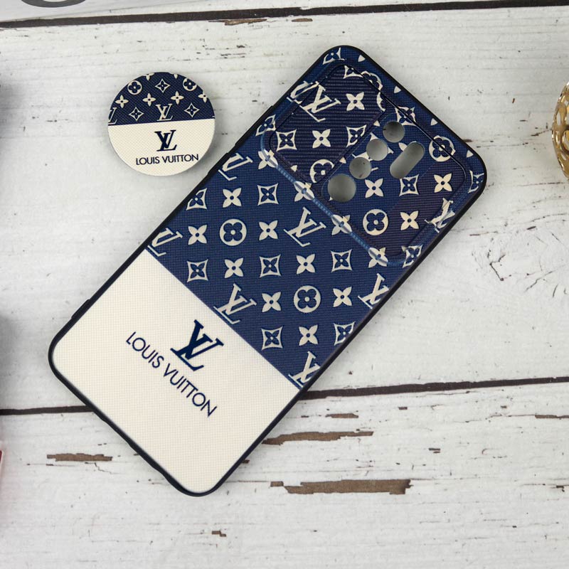 قاب طرحدار محافظ لنزدار کشویی + پاپ سوکت طرح LV شیائومی Redmi 9 سری B