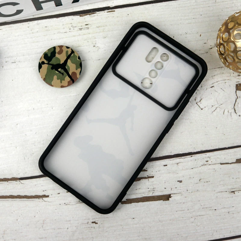 قاب طرحدار محافظ لنزدار کشویی + پاپ سوکت طرح ارتشی شیائومی Redmi 9 سری B