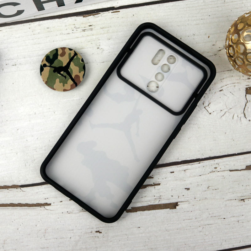 قاب طرحدار محافظ لنزدار کشویی + پاپ سوکت طرح ارتشی شیائومی Redmi 9 سری B