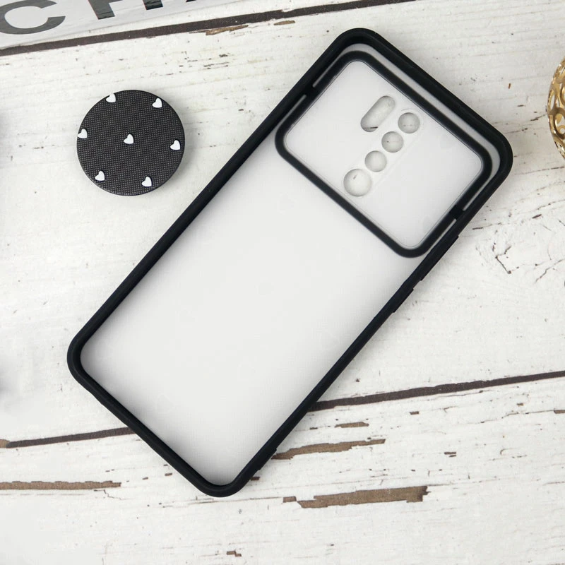 قاب طرحدار محافظ لنزدار کشویی + پاپ سوکت طرح قلب سفید شیائومی Redmi 9 سری B