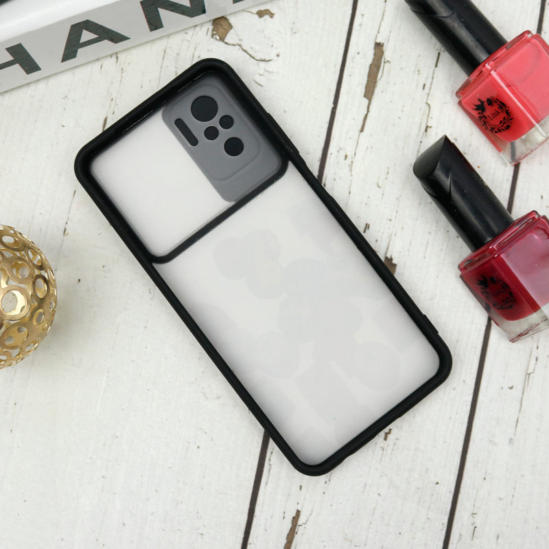 قاب طرحدار محافظ لنزدار کشویی + پاپ سوکت طرح تاس شیائومی Redmi Note 10 سری B