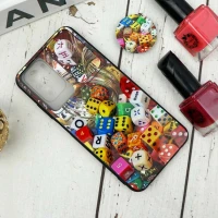 قاب طرحدار محافظ لنزدار کشویی + پاپ سوکت طرح تاس شیائومی Redmi Note 10 سری B